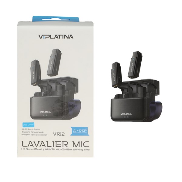 میکروفون بی سیم VIPLATINA Lightning مدل VR12 - مشکی (گارانتی 18 ماه تعویض نیکان همراه)