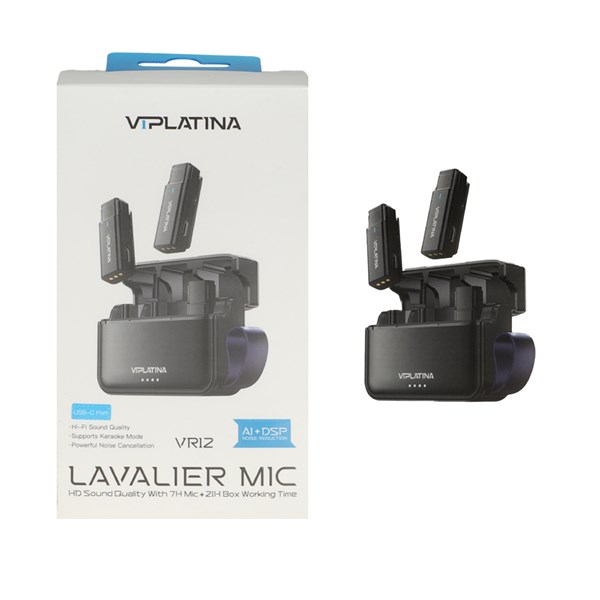 میکروفون بی سیم VIPLATINA Type-C مدل VR12 - مشکی (گارانتی 18 ماه تعویض نیکان همراه)