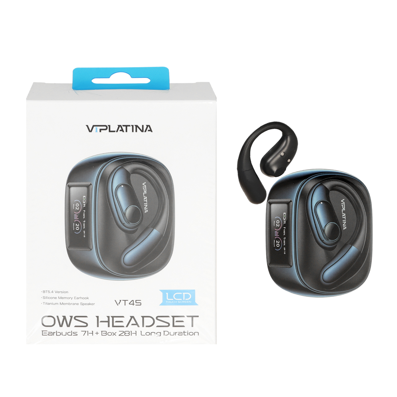 ایرفون بی سیم VIPLATINA مدل VT45 - مشکی سرمه ای (گارانتی 18 ماه تعویض نیکان همراه)