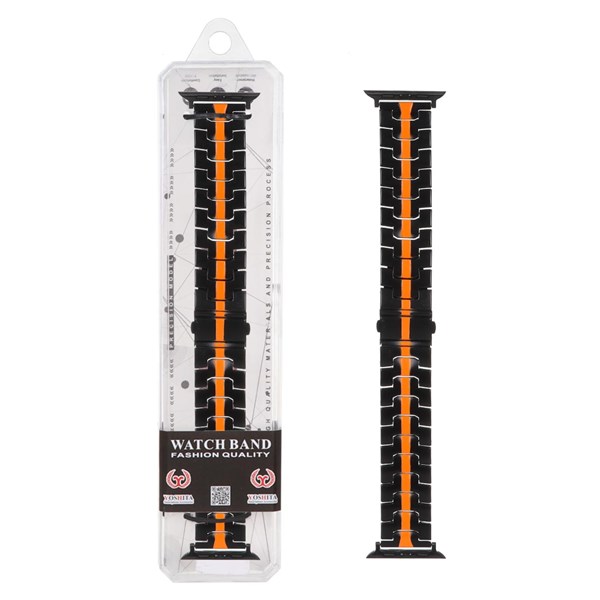 بند اپل واچ اورجینال Yoshit فلزی Color Line سایز 42/44/45/46/49 میلیمتری - مشکی نارنجی (پک دار)