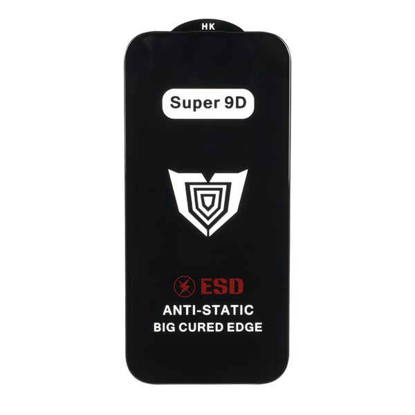 محافظ صفحه نمایش شیشه ای Full Cover ESD Anti Static - Super 9D مدل Apple iPhone 17 / iPhone 16 Pro