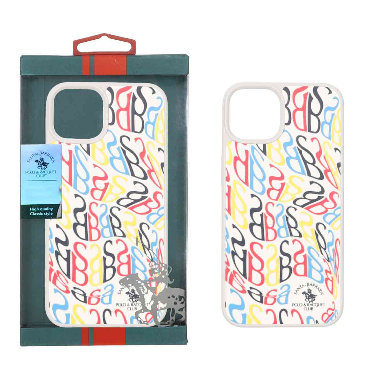 قاب اورجینال Santa Barbara Polo طرح SB مدل Apple iPhone 13 / iPhone 14 - کرم (پک دار)
