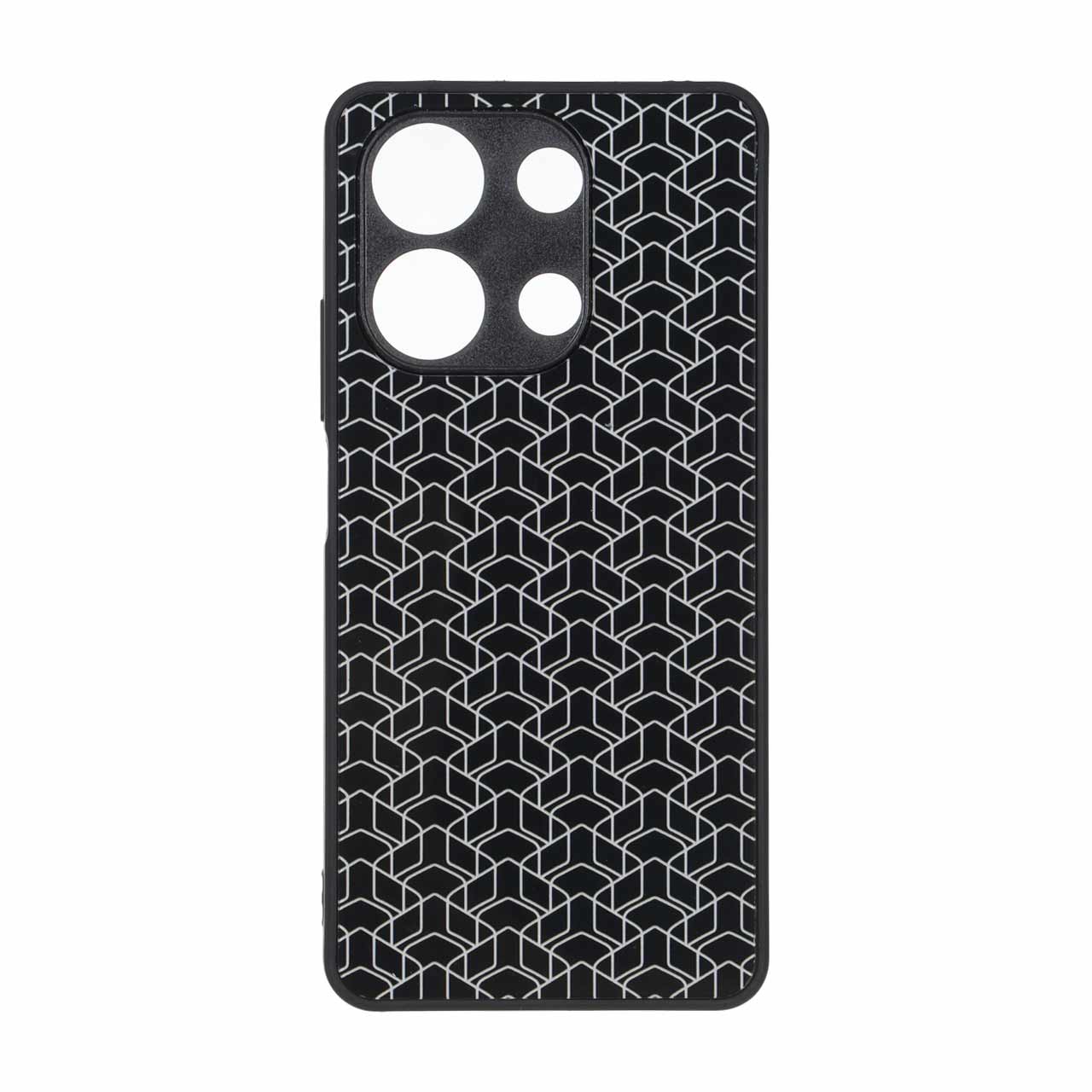 قاب روبیک پشت براق محافظ لنزدار Xiaomi Redmi Note 13 4G - مشکی