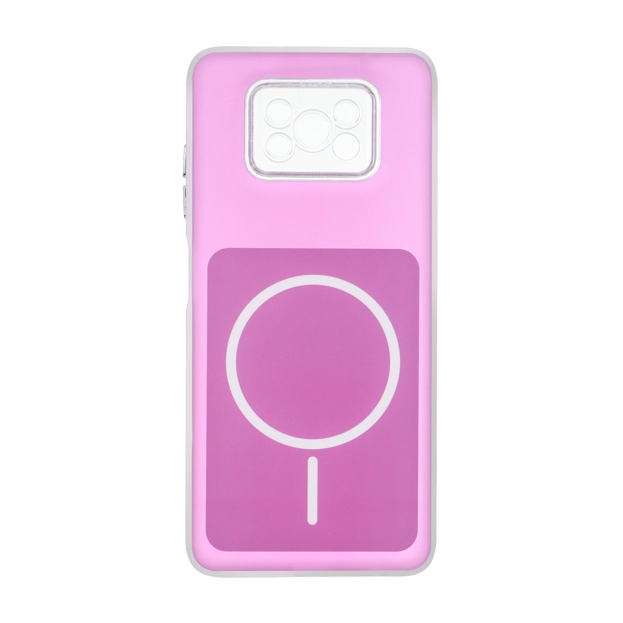 قاب مستطیلی مات طرح مگ سیف لنز شفاف Xiaomi Poco X3 / Poco X3 Pro / Poco X3 NFC - سرخابی