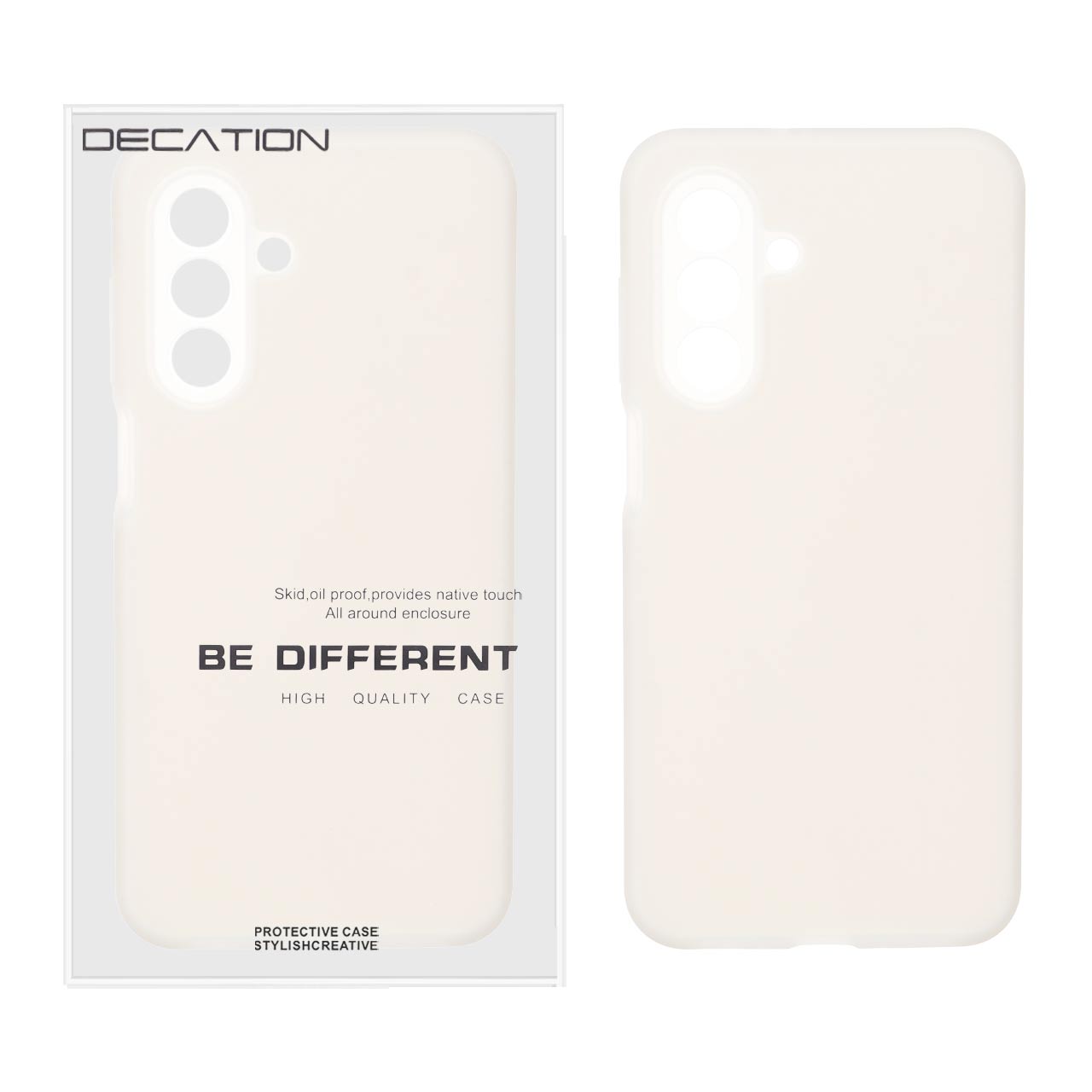 قاب Decation سیلیکونی پاستیلی محافظ لنزدار Samsung Galaxy A17 / A26 - کرم (پک دار)