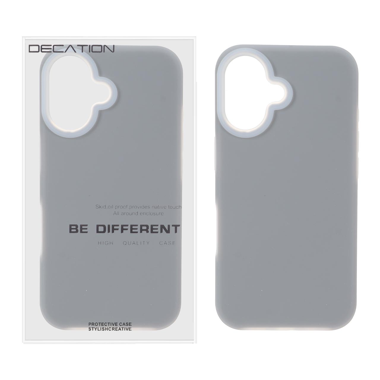 قاب Decation سیلیکونی پاستیلی Apple iPhone 16 - خاکستری (پک دار)