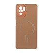 قاب سوزنی طرح مگ سیف نقره ای محافظ لنزدار Xiaomi Redmi Note 10 4G / Redmi Note 10S / Poco M5S - عسلی