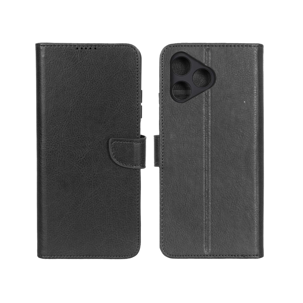 کیف چرمی موبایل مگنتی محافظ لنزدار KRF مدل Realme C53 / C51 / Note 50 - مشکی