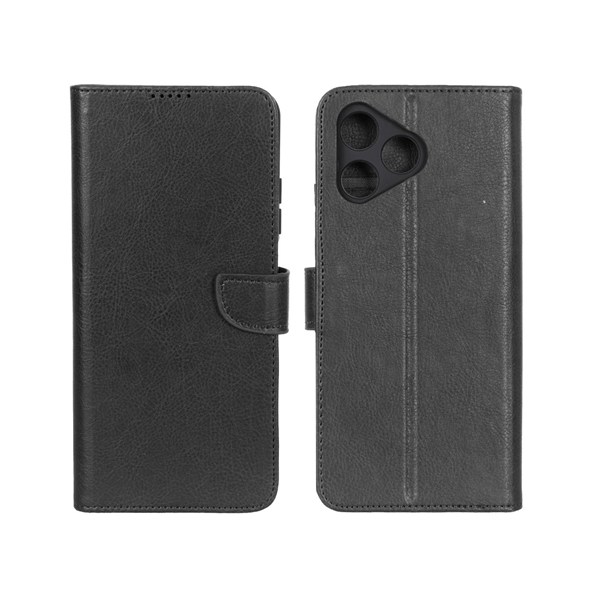 کیف چرمی موبایل مگنتی محافظ لنزدار KRF مدل Realme C53 / C51 / Note 50 - مشکی