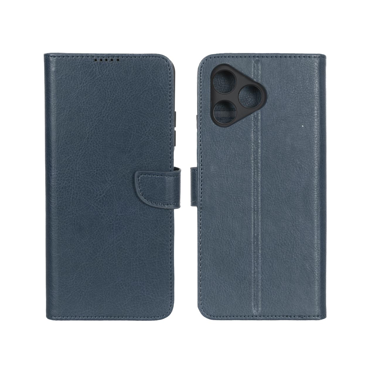 کیف چرمی موبایل مگنتی محافظ لنزدار KRF مدل Realme C53 / C51 / Note 50 - سرمه ای