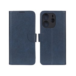 کیف چرمی موبایل مگنتی محافظ لنزدار KRF مدل Xiaomi Redmi Note 14 4G - سرمه ای