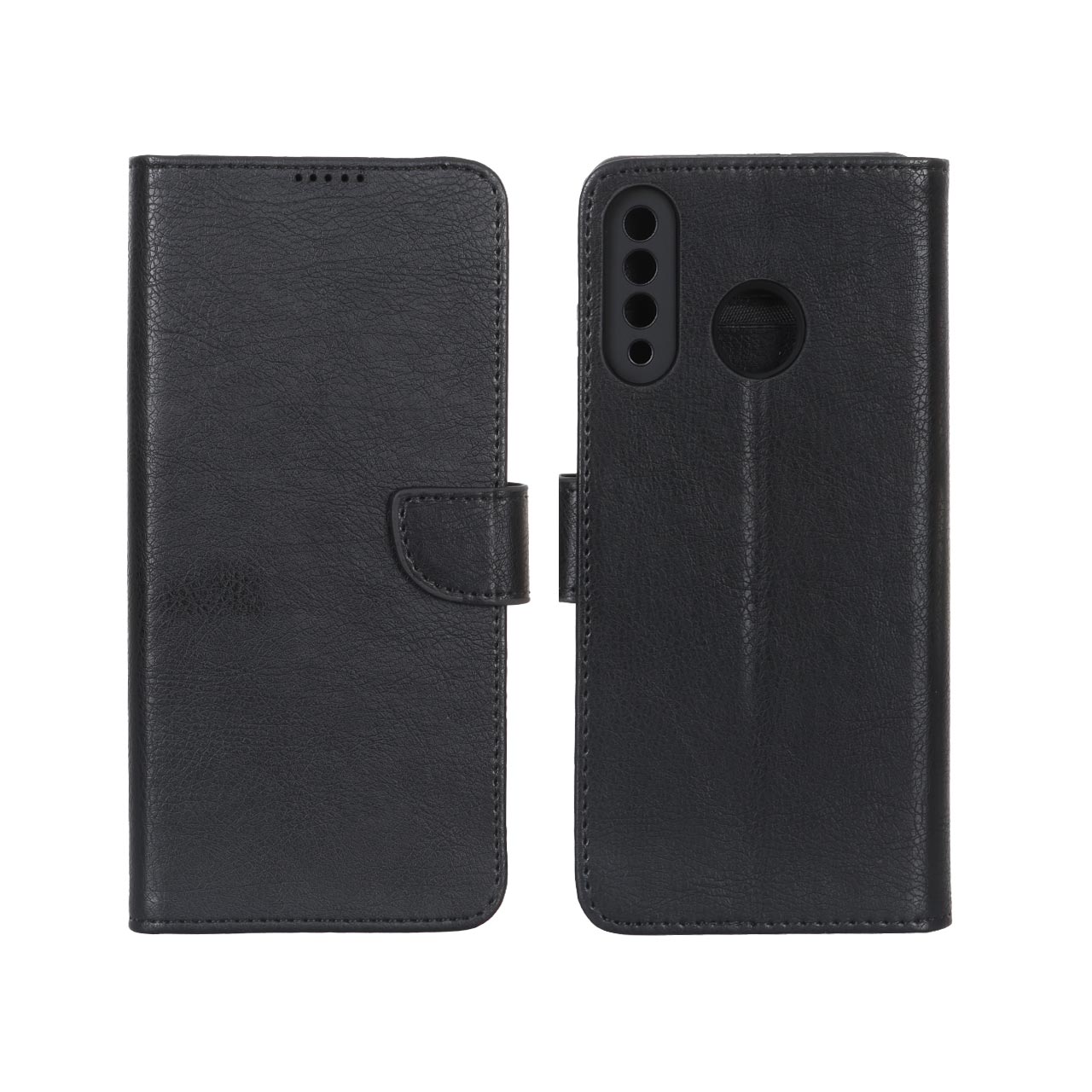کیف چرمی موبایل مگنتی محافظ لنزدار KRF مدل Huawei P30 Lite - مشکی