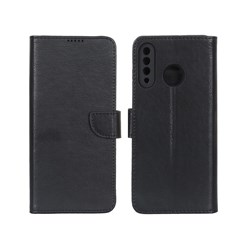 کیف چرمی موبایل مگنتی محافظ لنزدار KRF مدل Huawei P30 Lite - مشکی