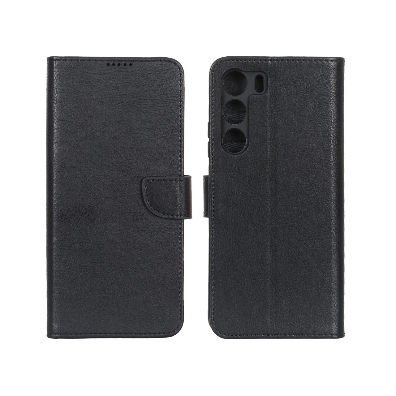 کیف چرمی موبایل مگنتی محافظ لنزدار KRF مدل Realme C71 - مشکی