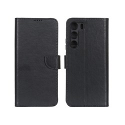 کیف چرمی موبایل مگنتی محافظ لنزدار KRF مدل Realme C71 - مشکی