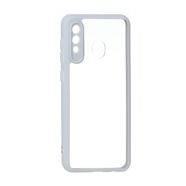 قاب پشت سخت شفاف محافظ لنزدار دور رنگی Samsung Galaxy A30 / A20 - طوسی