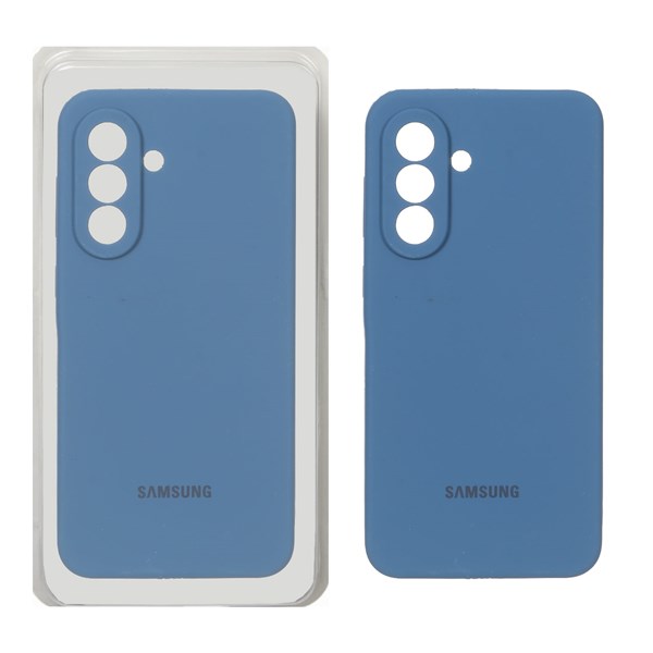 قاب سیلیکونی پاک کنی محافظ لنزدار اورجینال Samsung Galaxy A37 - آبی تیره (پک اصلی)