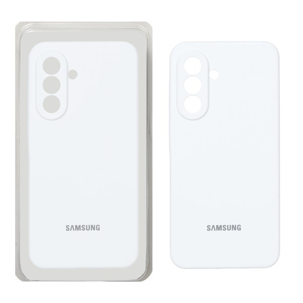 قاب سیلیکونی پاک کنی محافظ لنزدار اورجینال Samsung Galaxy A37 - سفید (پک اصلی)