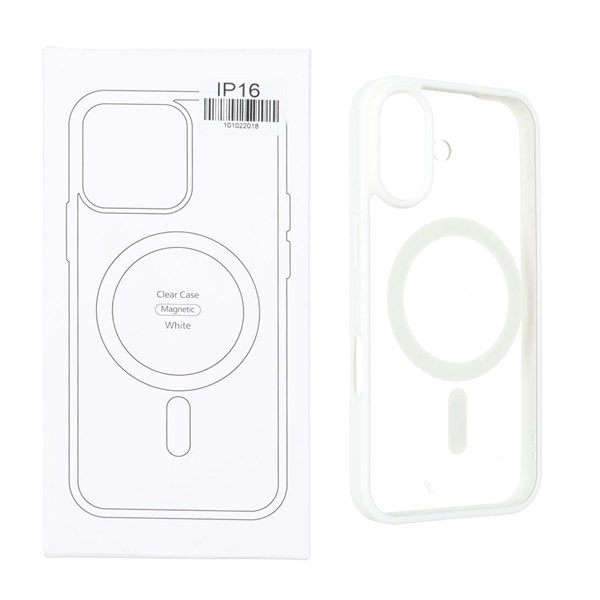 قاب شفاف Apple iPhone 16 با قابلیت شارژ MagSafe - سفید (پک دار)