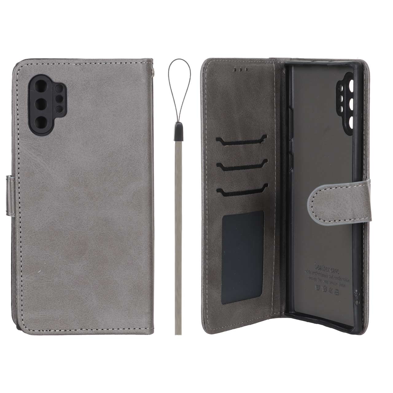 کیف موبایل مگنتی درجه یک داخل خز MNC Plus مدل Samsung Galaxy Note 10 Plus - خاکستری