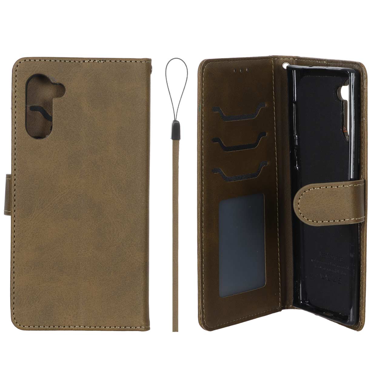 کیف موبایل مگنتی درجه یک داخل خز MNC Plus مدل Samsung Galaxy Note 10 - سبز زیتونی