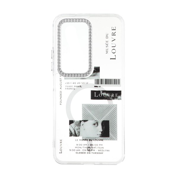 قاب ژله ای شفاف طرح دار دور لنز نگین دار Xiaomi Redmi 15 4G - کد 299