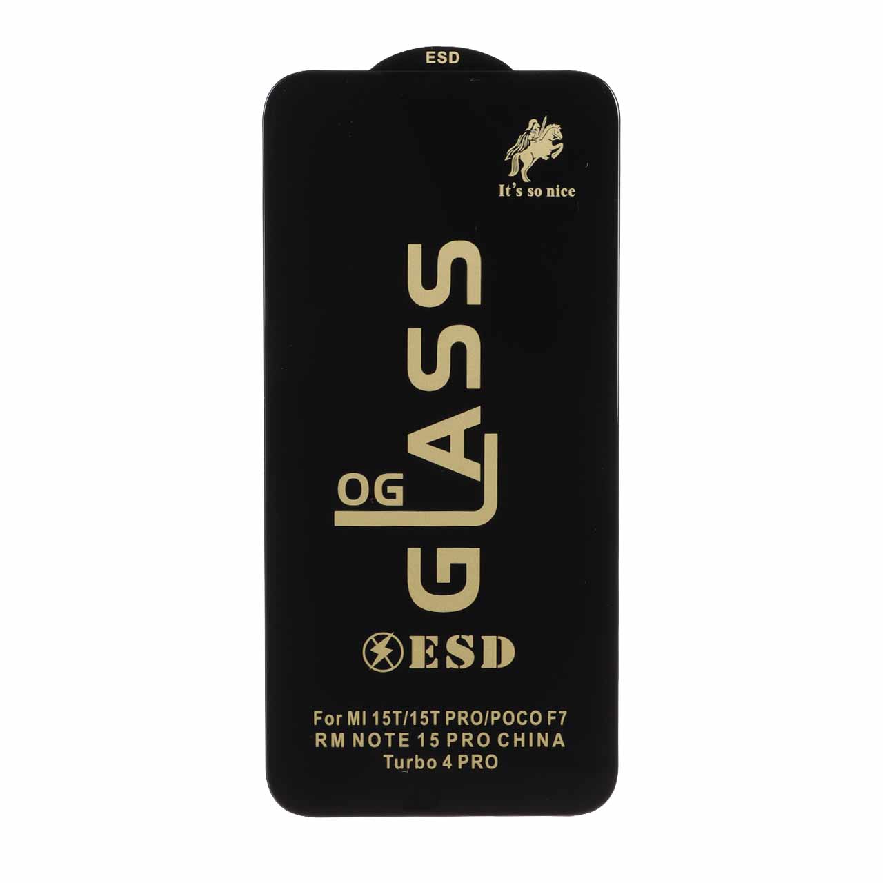محافظ صفحه نمایش شیشه ای درجه یک Full Cover OG - ESD OVOG مدل Xiaomi Redmi Note 15 Pro 5G / Mi 15T / Mi 15T Pro / Poco F7