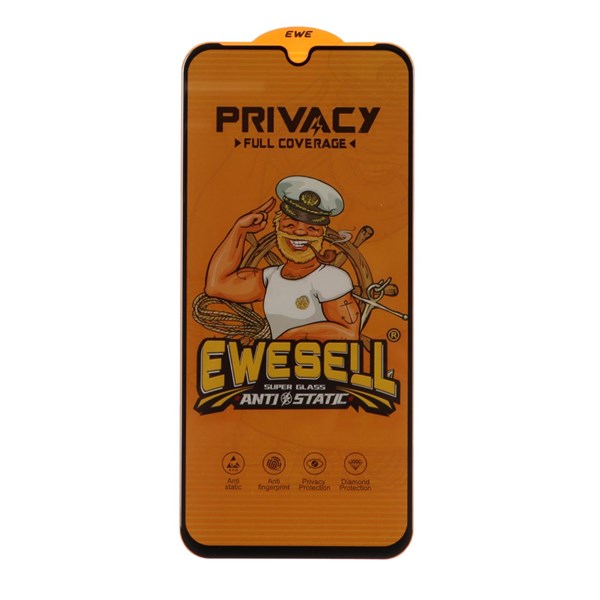محافظ صفحه نمایش شیشه ای Full Cover Ewesell Anti Static Privacy مدل Xiaomi Redmi 15C / Poco C85