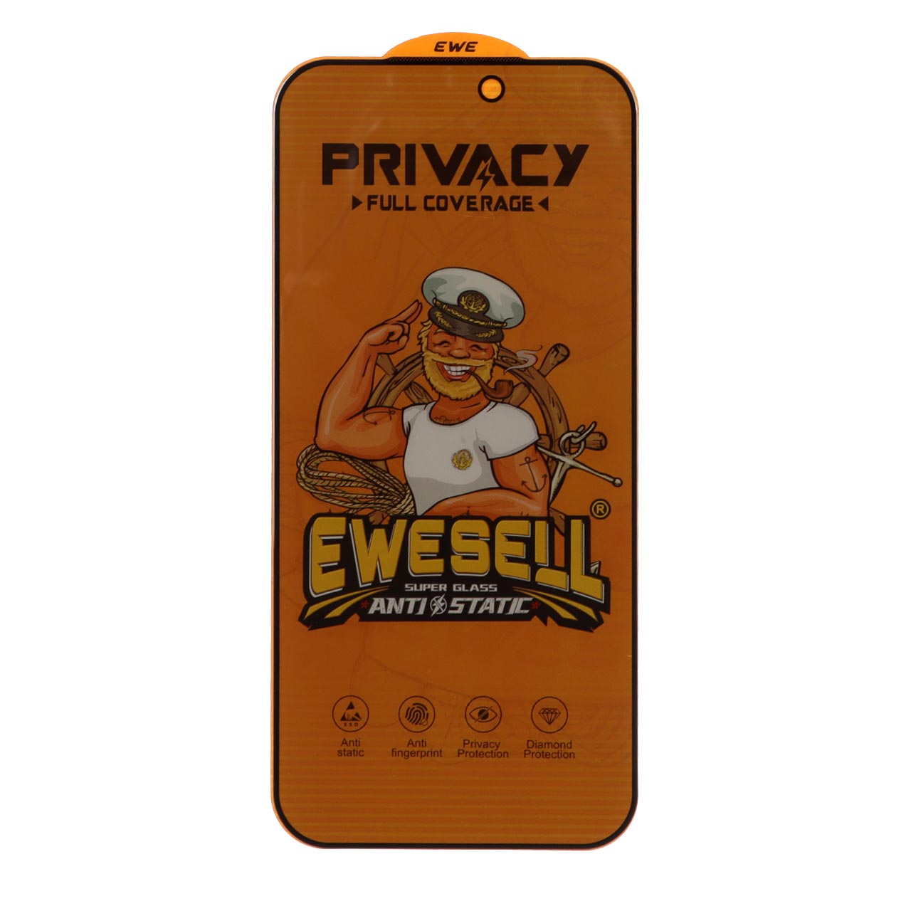 محافظ صفحه نمایش شیشه ای Full Cover Ewesell Anti Static Privacy مدل Apple iPhone 17 Pro Max