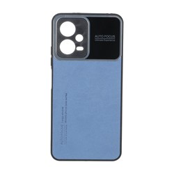 قاب Auto Focus طرح چرم Xiaomi Redmi Note 12 5G / Poco X5 5G - آبی