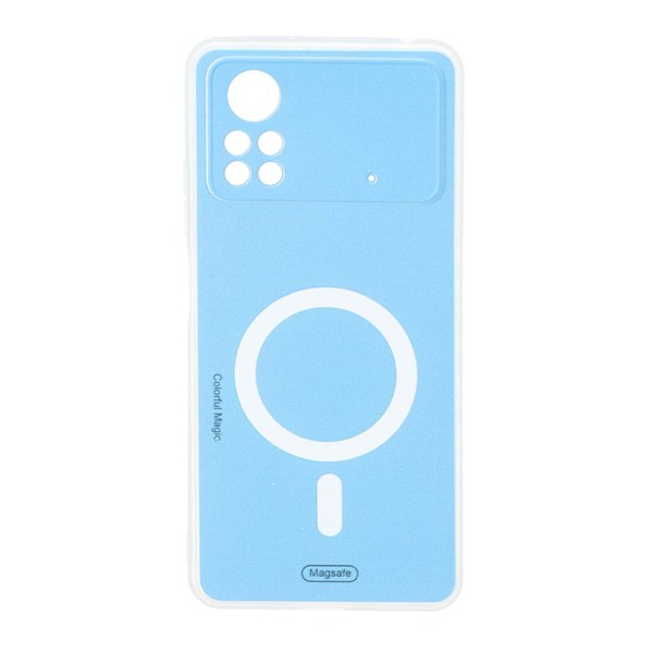 قاب Colorful Magic طرح مگ سیف محافظ لنزدار Xiaomi Poco X4 Pro - آبی