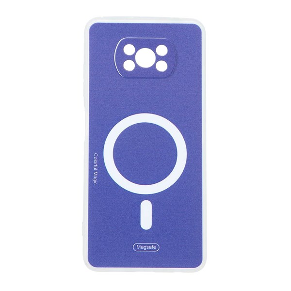 قاب Colorful Magic طرح مگ سیف محافظ لنزدار Xiaomi Poco X3 / Poco X3 Pro / Poco X3 NFC - آبی کاربنی