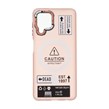 قاب Caution مات طرح مگ سیف دکمه متال Samsung Galaxy A22 4G / M22 / M32 4G / F22 - صورتی