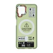 قاب Caution مات طرح مگ سیف دکمه متال Samsung Galaxy A22 4G / M22 / M32 4G / F22 - سبز
