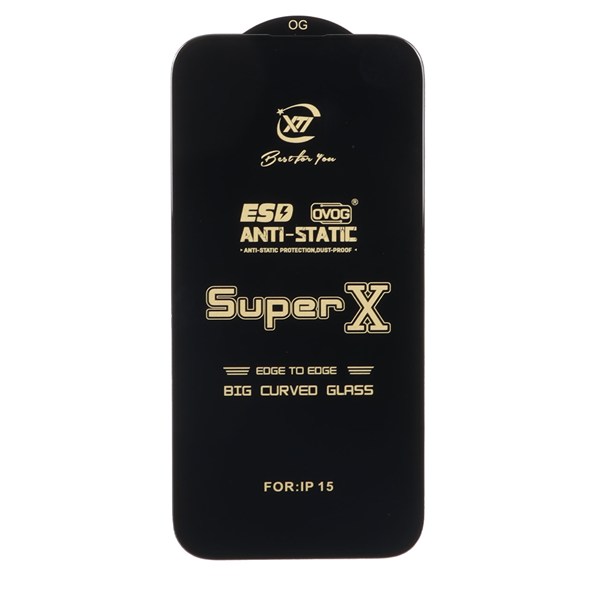 محافظ صفحه نمایش آنتی استاتیک Full Cover Super X مدل Apple iPhone 16 / iPhone 15 / iPhone 14 Pro