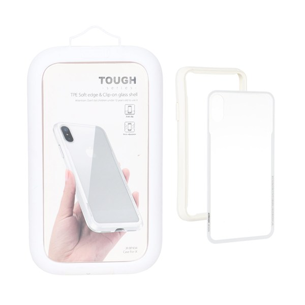 قاب Joyroom دور بامپر پشت شیشه ای Apple iPhone X / iPhone XS - سفید (پک دار)