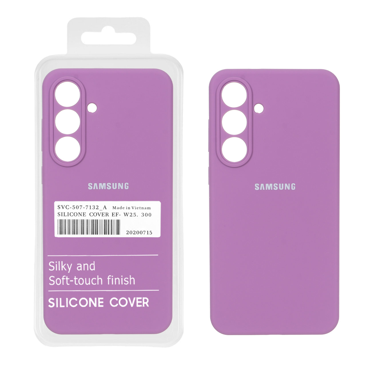 قاب سیلیکونی پاک کنی اورجینال درجه یک Samsung Galaxy S25 FE - ارغوانی (پک دار)