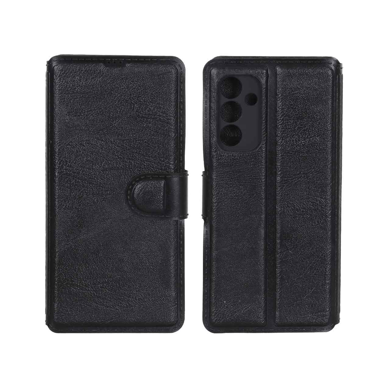 کیف موبایل چرمی مگنتی محافظ لنزدار Samsung Galaxy A24 - مشکی کد 1