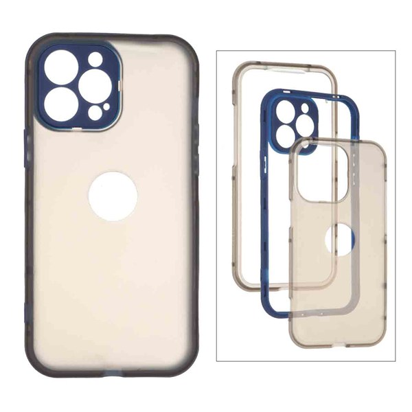 قاب 360 درجه پشت مات Apple iPhone 13 Pro Max - سرمه ای