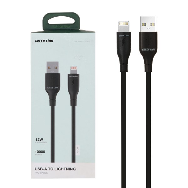 کابل شارژ فست آیفون Green Lion مدل GNPV30UTLGBK - مشکی (کارکرده )