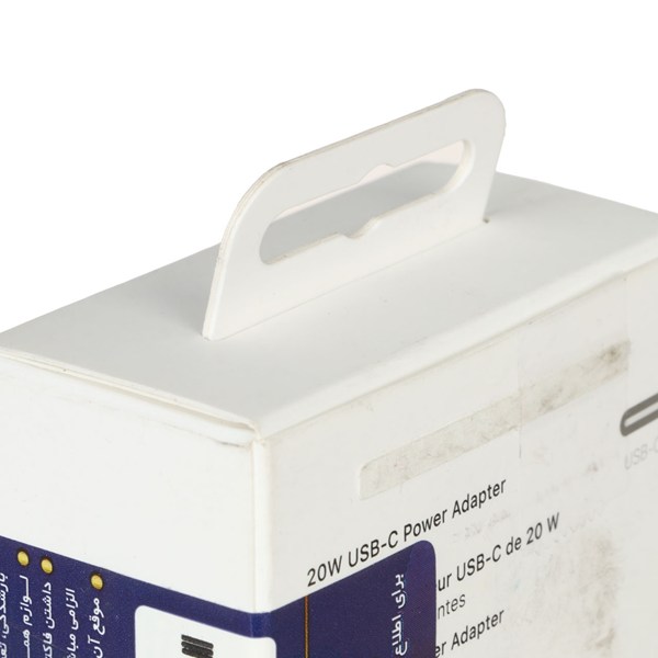 شارژر دیواری اپل 3 پین 20W - B/A - سفید - اصلی (کارکرده)