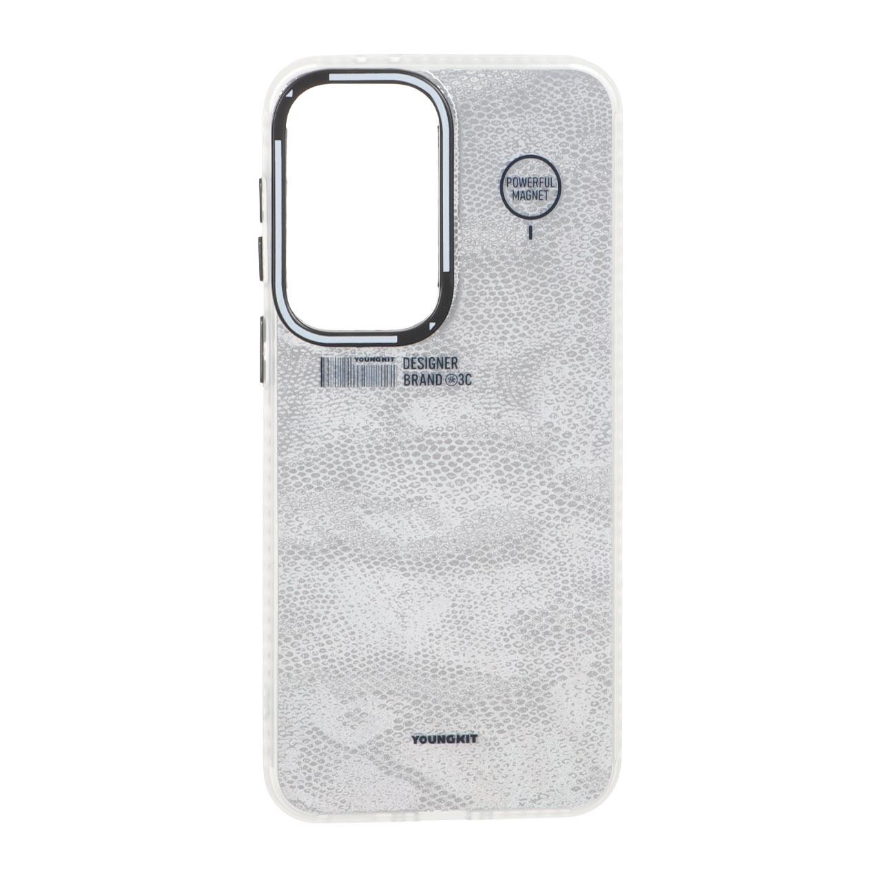 قاب Youngkit طرح بارکد پوست ماری دور مات Samsung Galaxy A37 - نقره ای