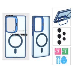 قاب Case Pro لنز آلومینیومی مات Magsafe با ست محافظ لنز رینگی مدل Samsung Galaxy S25 Ultra - سرمه ای (پک دار)
