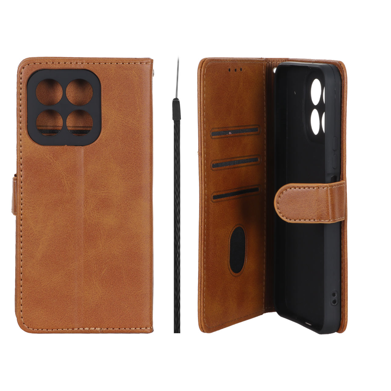 کیف موبایل مگنتی Crystal داخل مخمل Honor X6b - عسلی