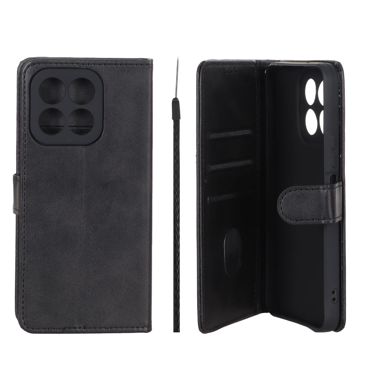 کیف موبایل مگنتی Crystal داخل مخمل Honor X6b - مشکی