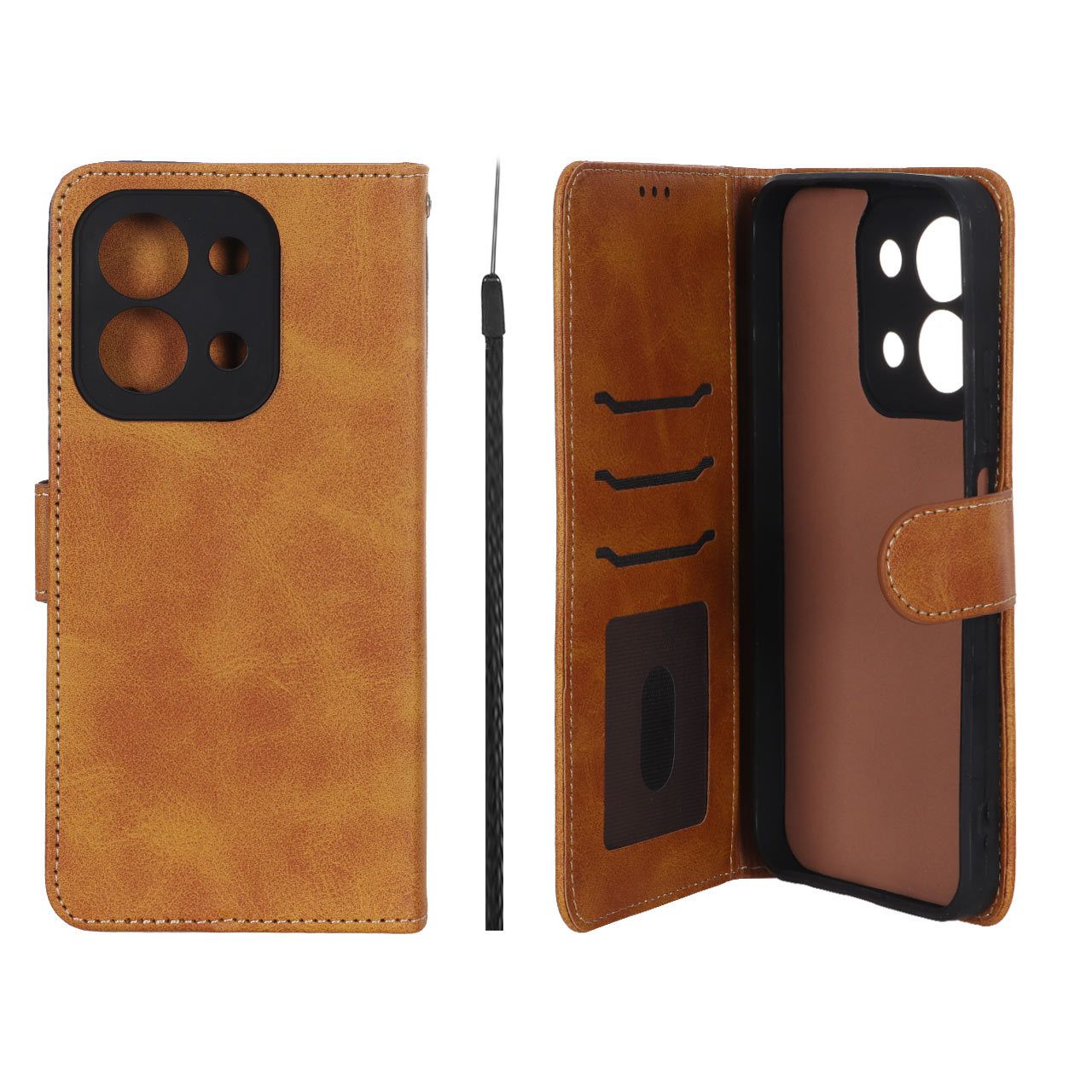 کیف موبایل مگنتی Crystal داخل مخمل Xiaomi Redmi 15C / Poco C85 - عسلی