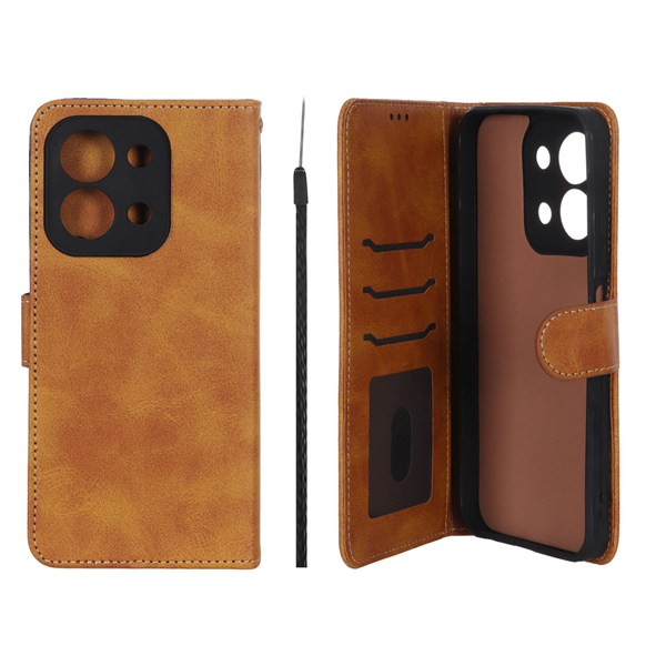 کیف موبایل مگنتی Crystal داخل مخمل Xiaomi Redmi 15C / Poco C85 - عسلی