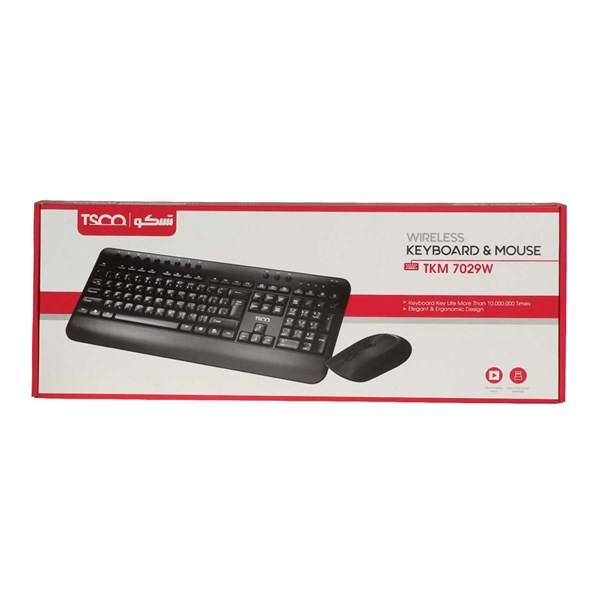 کیبورد و ماوس بی سیم TSCO مدل TKM 7029W - مشکی