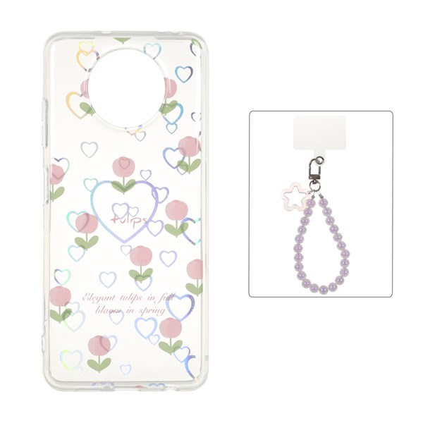قاب قلبی هولوگرامی با آویز مچی مرواریدی Xiaomi Poco X3 / Poco X3 Pro / Poco X3 NFC - طرح 66