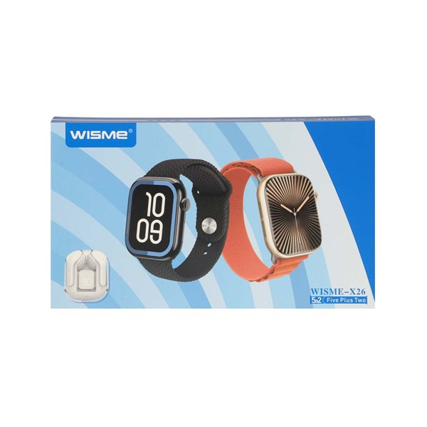 پک ساعت هوشمند و ایرفون بی سیم Wisme مدل WISME-X26 - مشکی - DST (گارانتی شش ماهه)